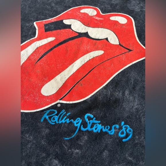 Rolling Stones Mick Jagger T-Shirt Womens Medium Black Cropped Band Concert Tee - Picture 6 of 6